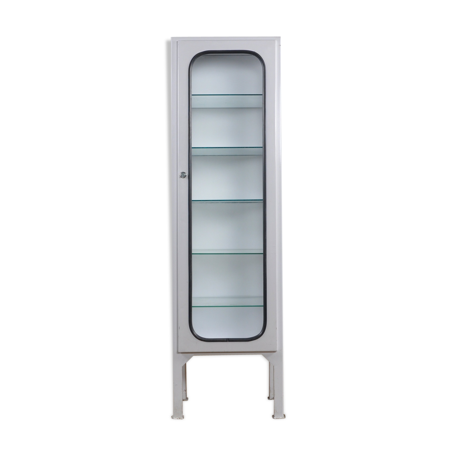 Showcase with 5 shelves in glass 1975