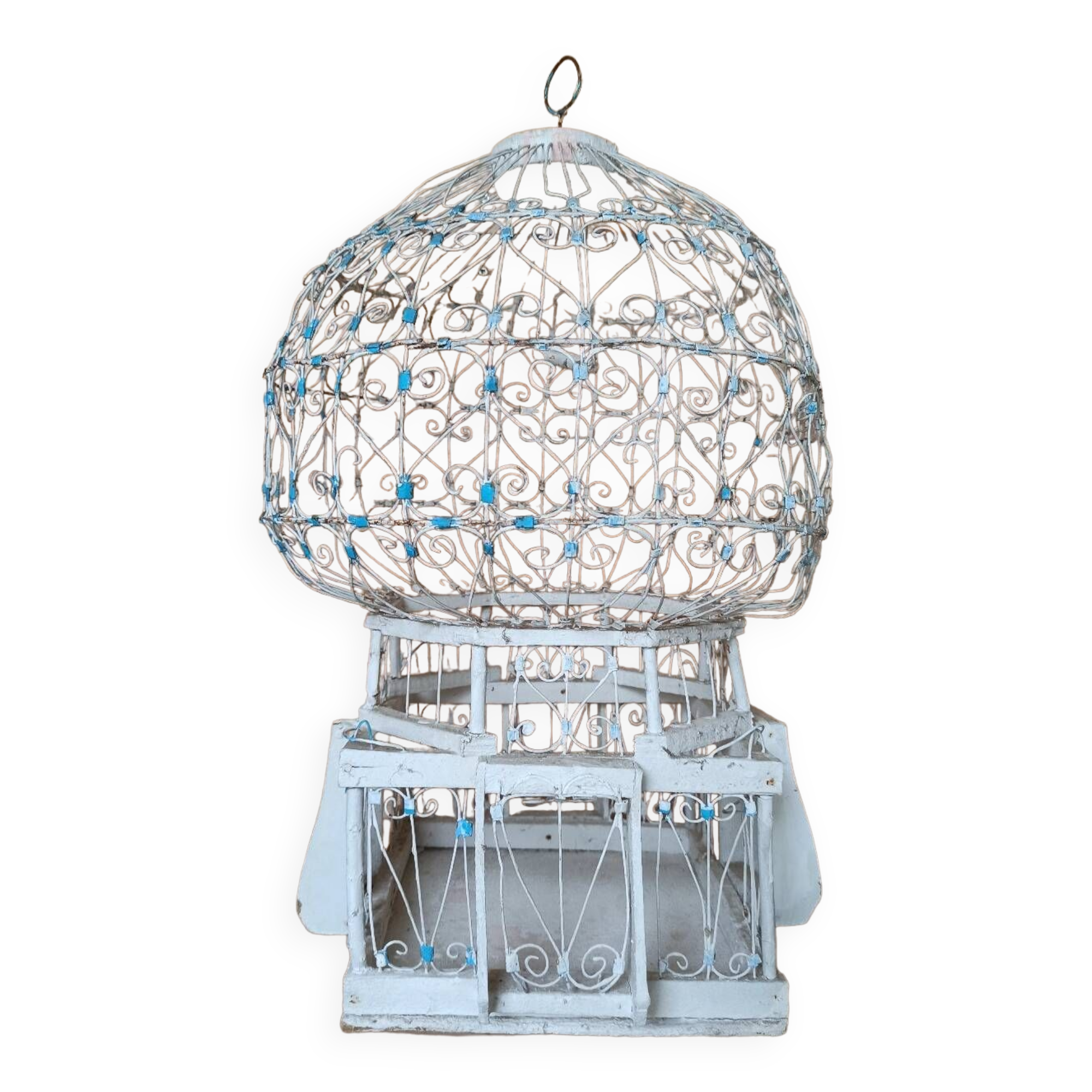 White retro bird cage