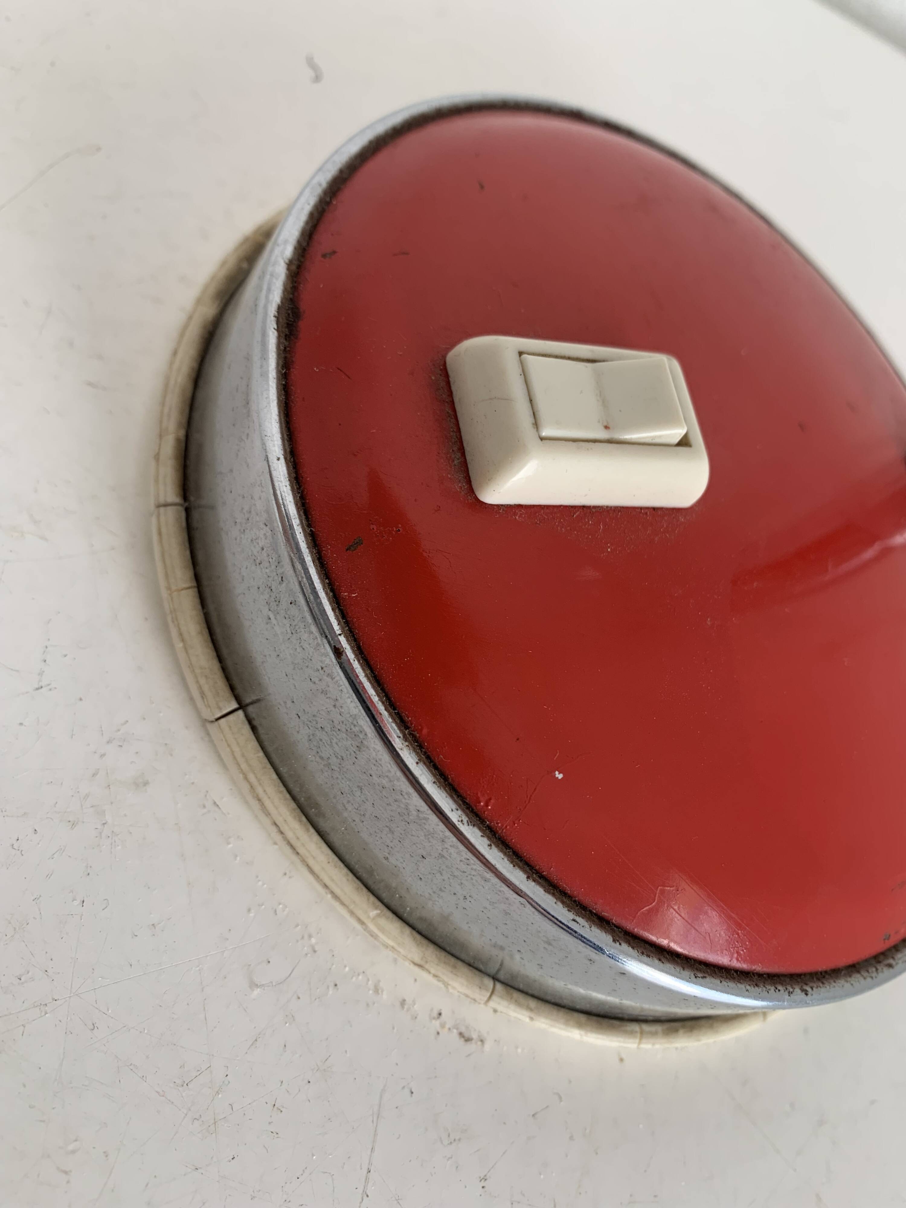 Lampe de bureau rouge Veneta Lumi, Italie 1960