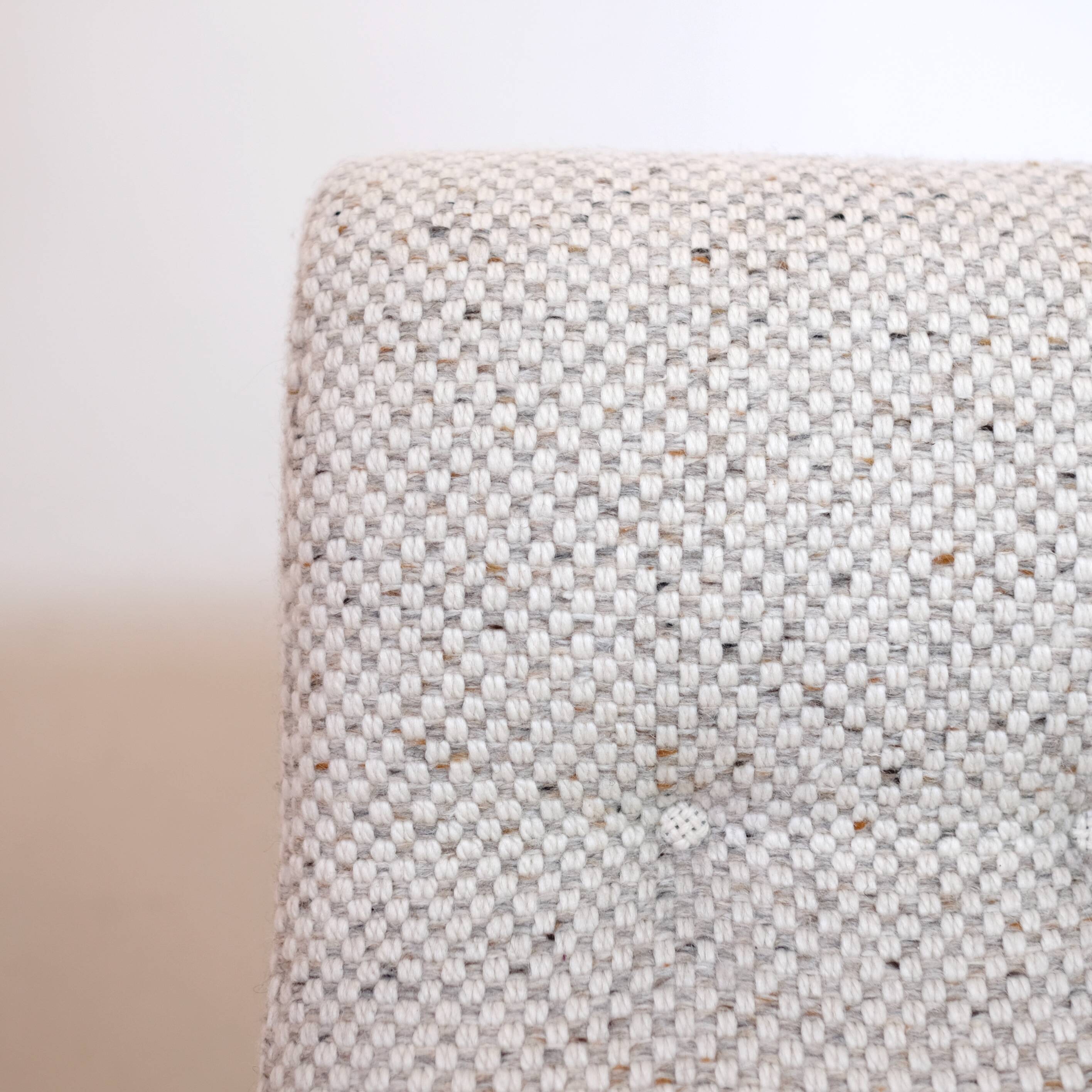 Robert Guillerme & Jacques Chambron, armchair upholstered in beige fabric.