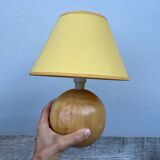 Turned wooden ball bedside lamp 1990