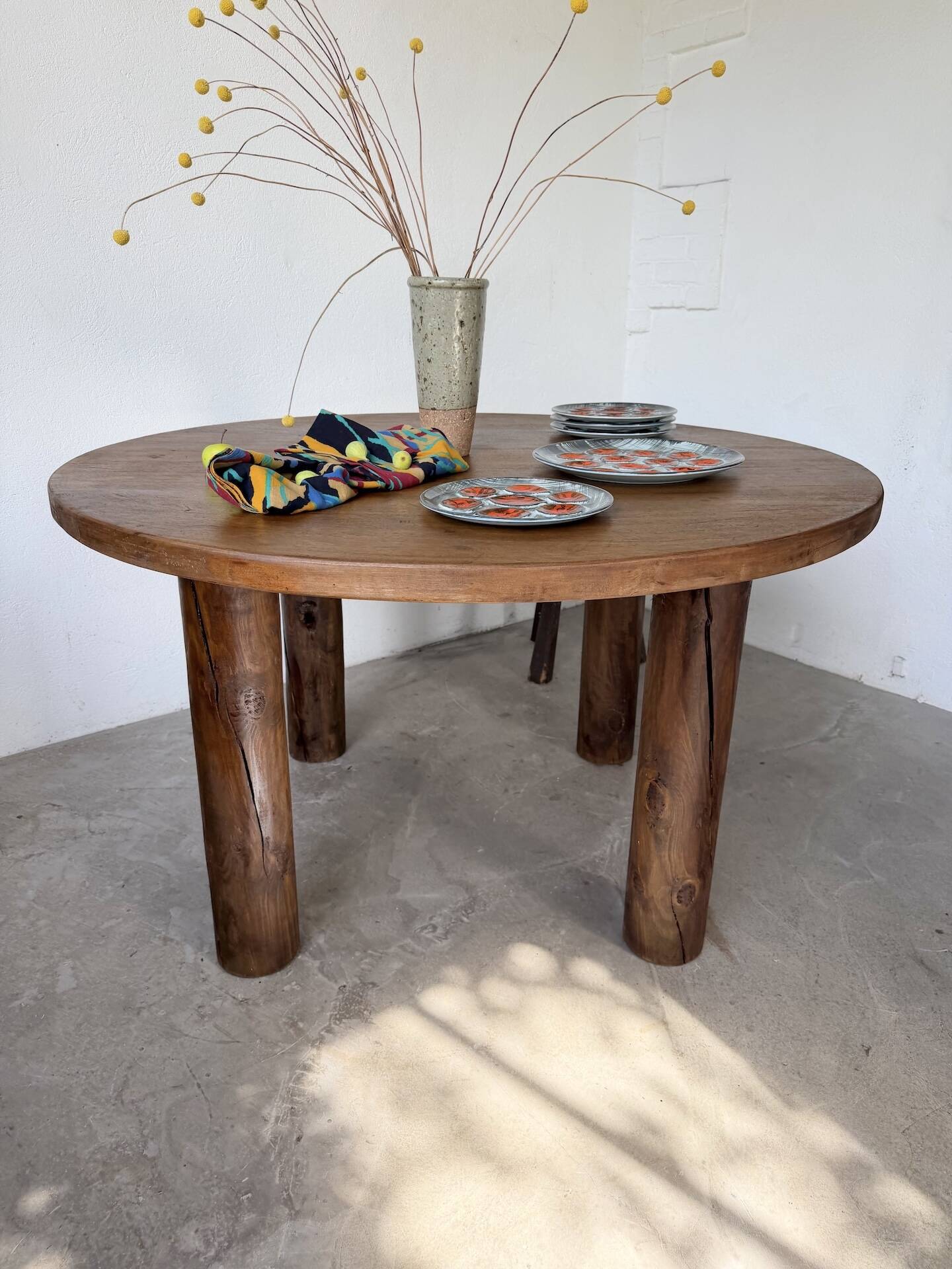 Round table 1950s constructivist walnut