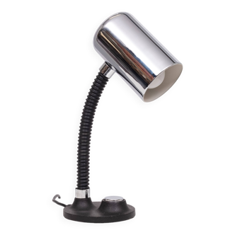 Egon hillebrand chrome goose neck table lamp 1970s