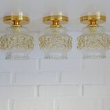 1/3 appliques murales en verre soufflé à la main / éclairage de plafond doré repensé