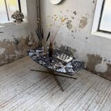 90s coffee table with Agate stone effect.