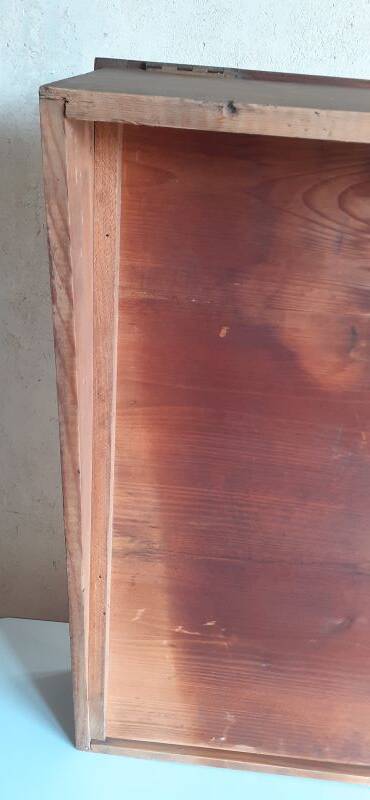 Old sloping pine display case