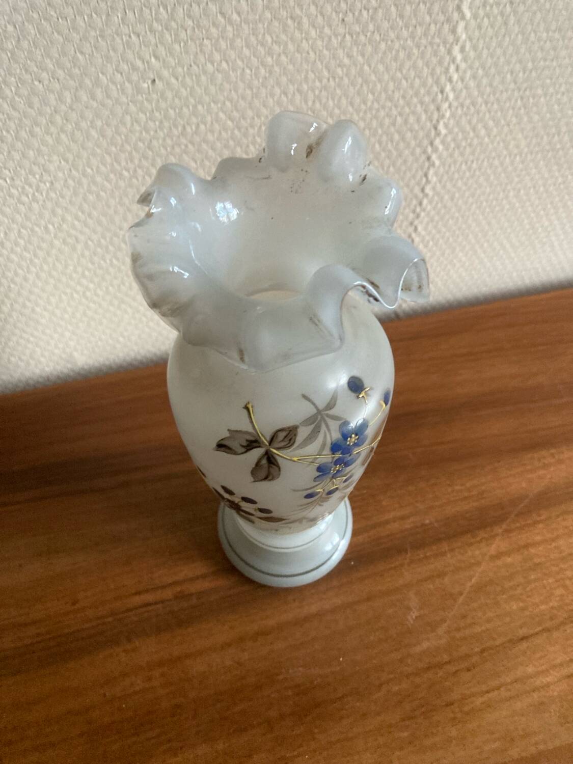 White opaline vase