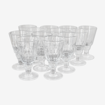 Suite of antique absinthe glasses