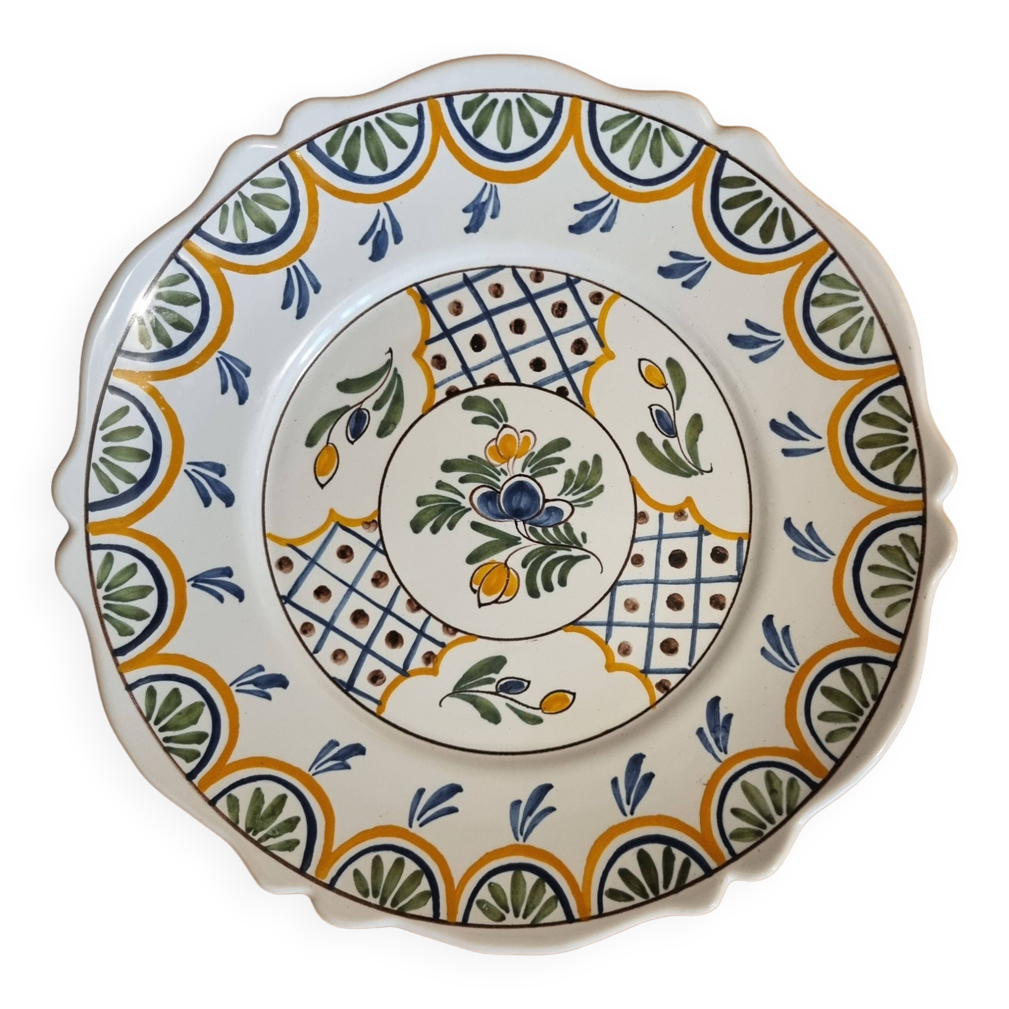 Malicorne earthenware plate Emile Teissier