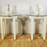 Pair of white painted metal harnesses, circa 1980