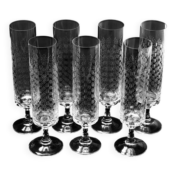Lot of 7 Rosenthal Romance Motif I Flute Champagne 7.25" tall