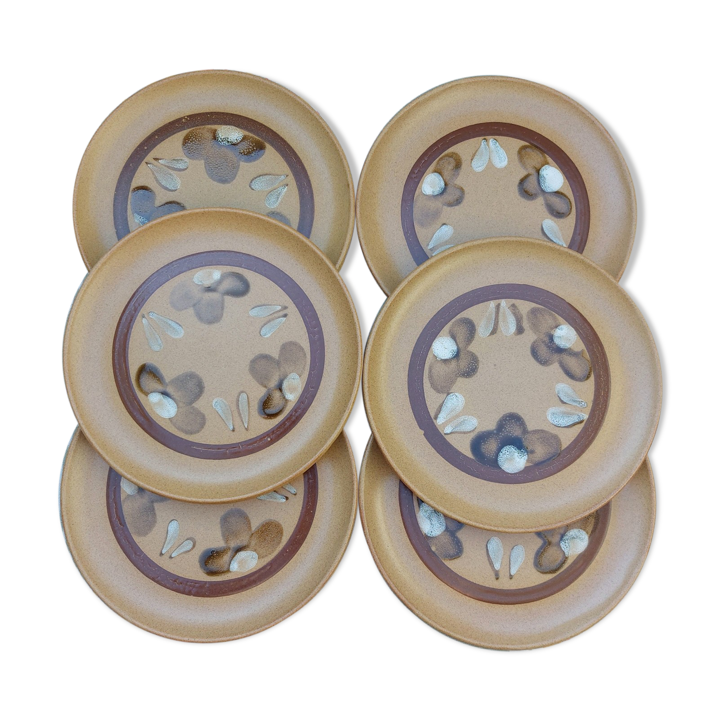 6 plates plated sandstone Sarreguemines Chamonix