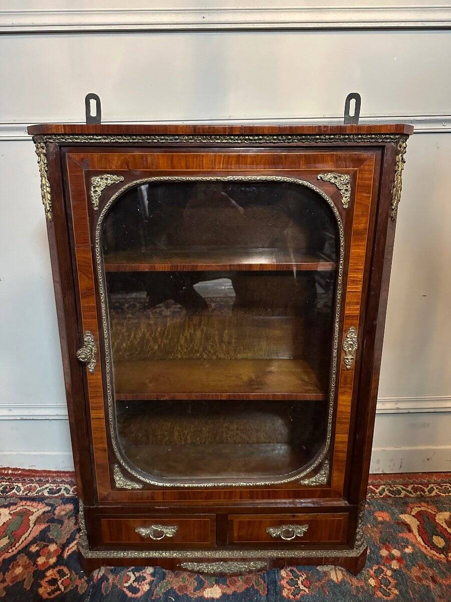 Small Napoleon III Period Showcase In Marquetry.