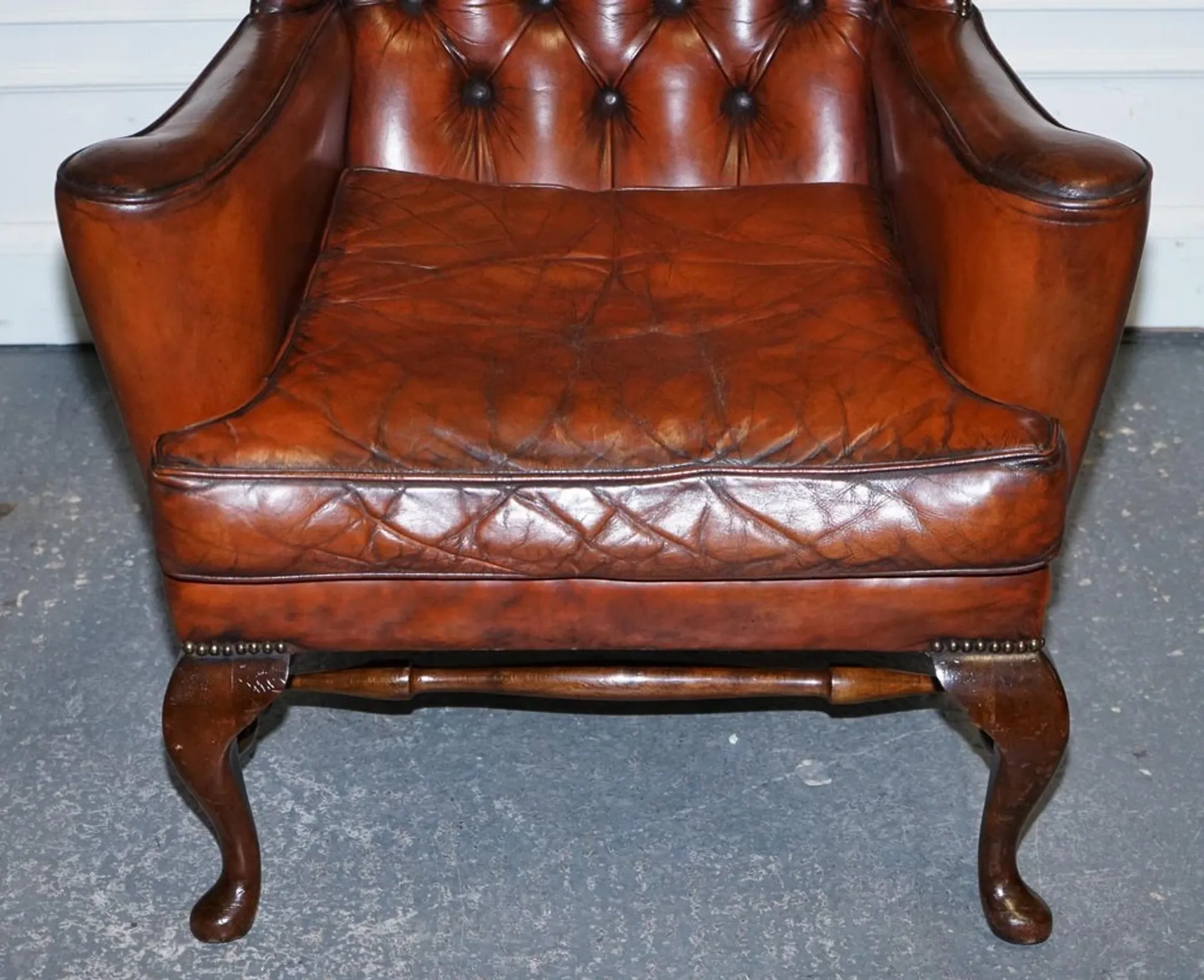 Chesterfield Wingback Armchairs with Flat Arms by William Morris, Set of 2