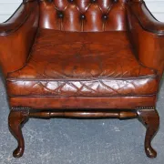 Chesterfield Wingback Armchairs with Flat Arms by William Morris, Set of 2