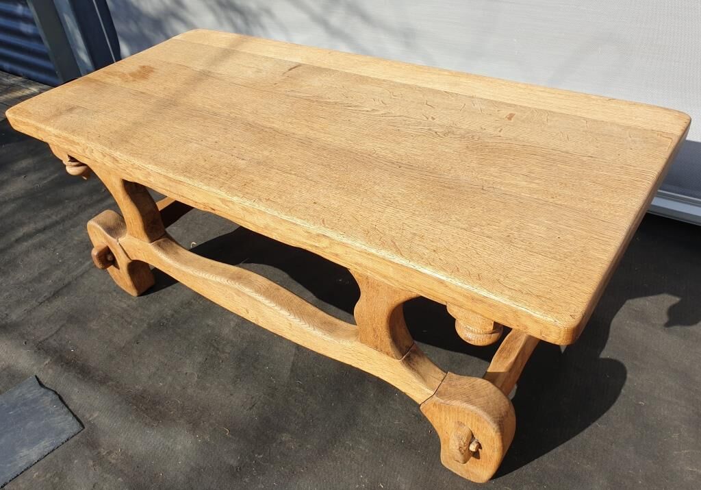 Medieval solid oak coffee table