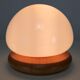 Mushroom lamp, white opaline on pine base