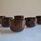 Set of 6 traditional bowls Burmese craftsmanship lacquered bamboo horsehair