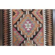 Handwoven Orange Wool Turkish Oushak Runner Rug 99x343
