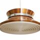 Copper colored aluminium pendant light by Carl Thore for Granhaga Metall. Sweden 1970s