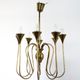 Vintage Eight-Light Brass Chandelier Highly Ascribable to Ulrich, Italy