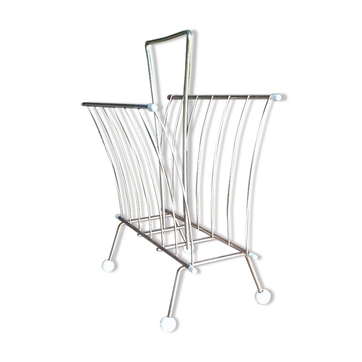 Porte-revue en métal doré, années 60