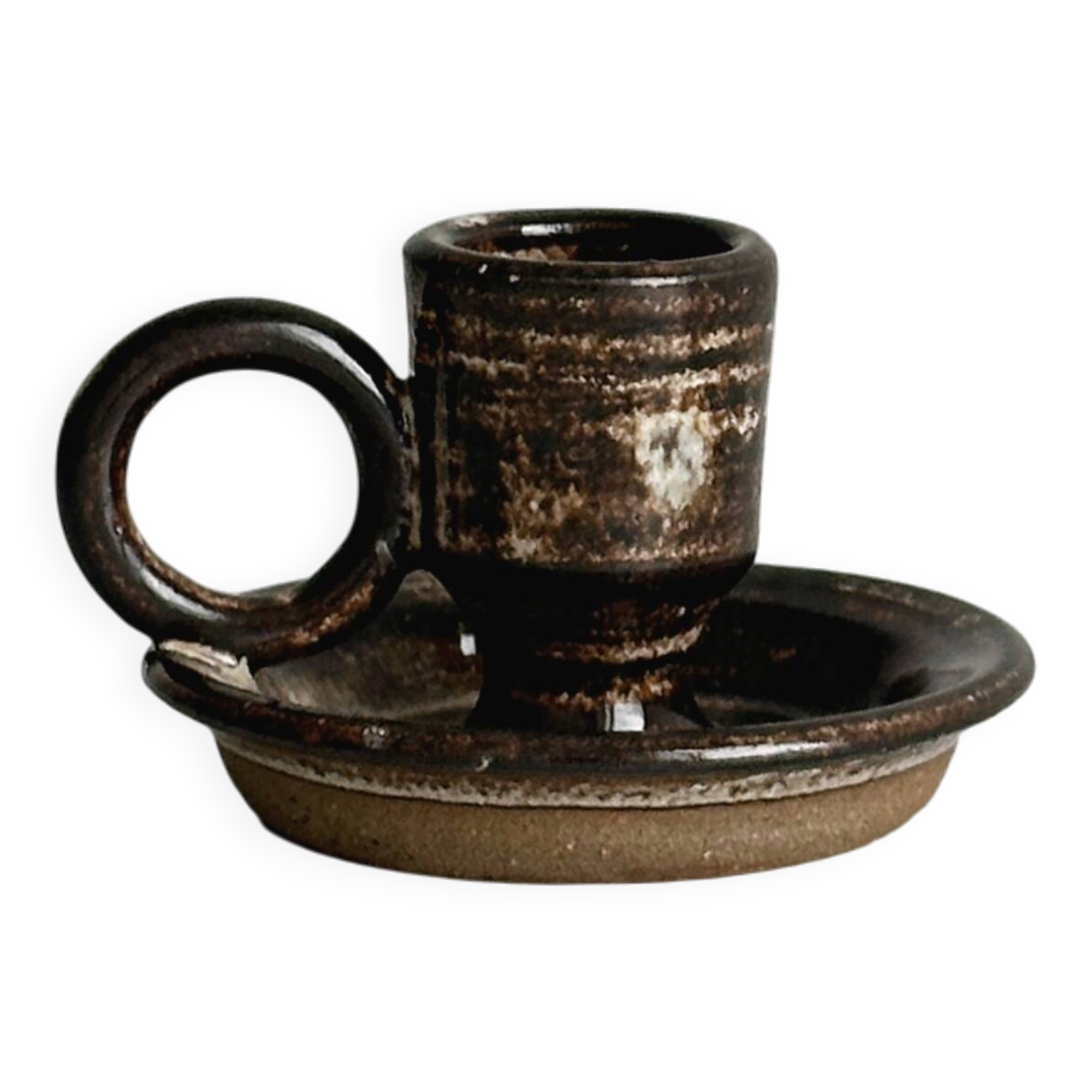 Rustic ceramic candlestick