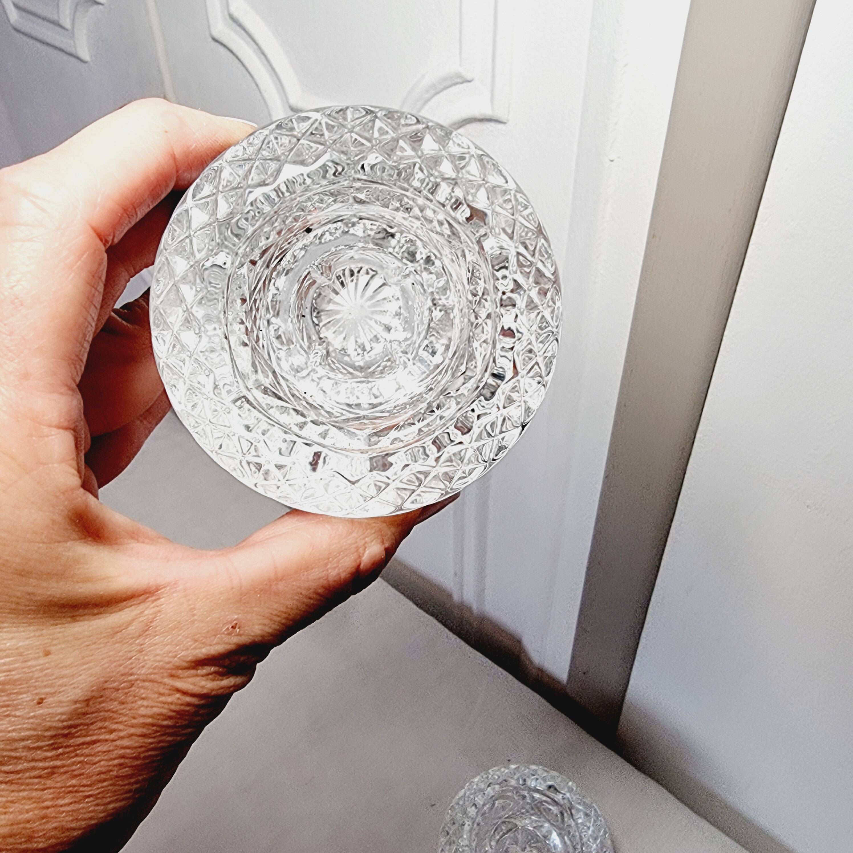 2 French cut crystal candlesticks D Arques with label