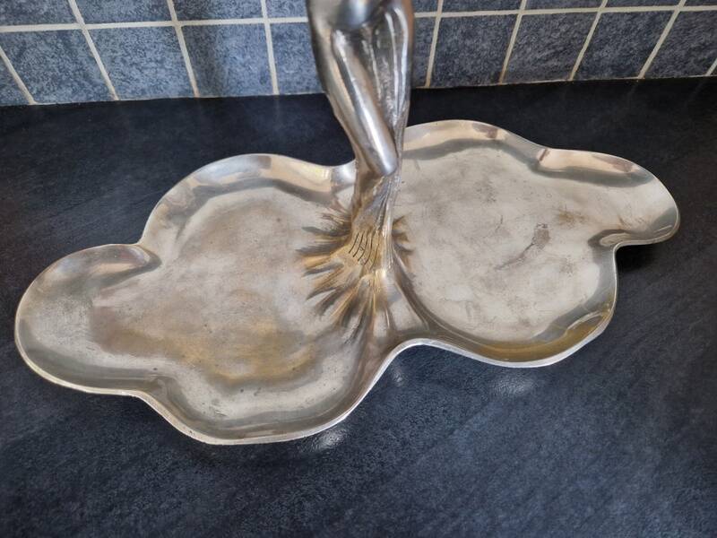 Display stand, cup, pocket tray in silver-plated bronze - Art Nouveau period