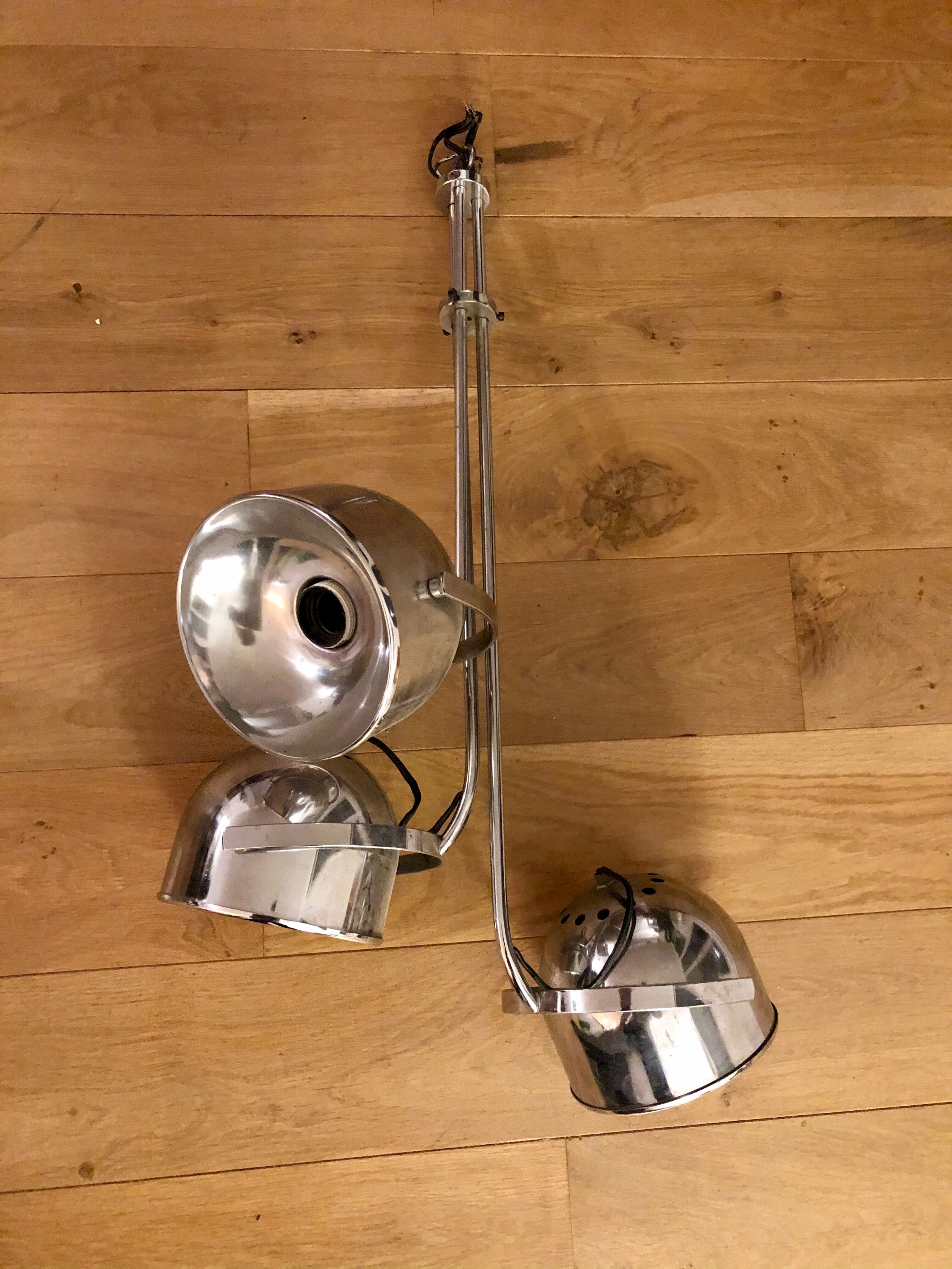 Ceiling light with 3 “eye ball” globes from the 60s