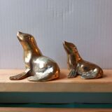 Duo d'otaries  en laiton
