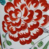 Jean Boyer porcelain vase with floral and vegetal decoration and bird of paradise