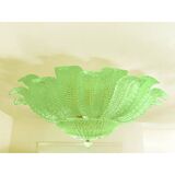 Mid-Century Modern Style Venetian Green “Leafs” Glass Flush Mount