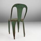 Set of 4 Vintage green Model A Chairs from Tolix, France, 1950s