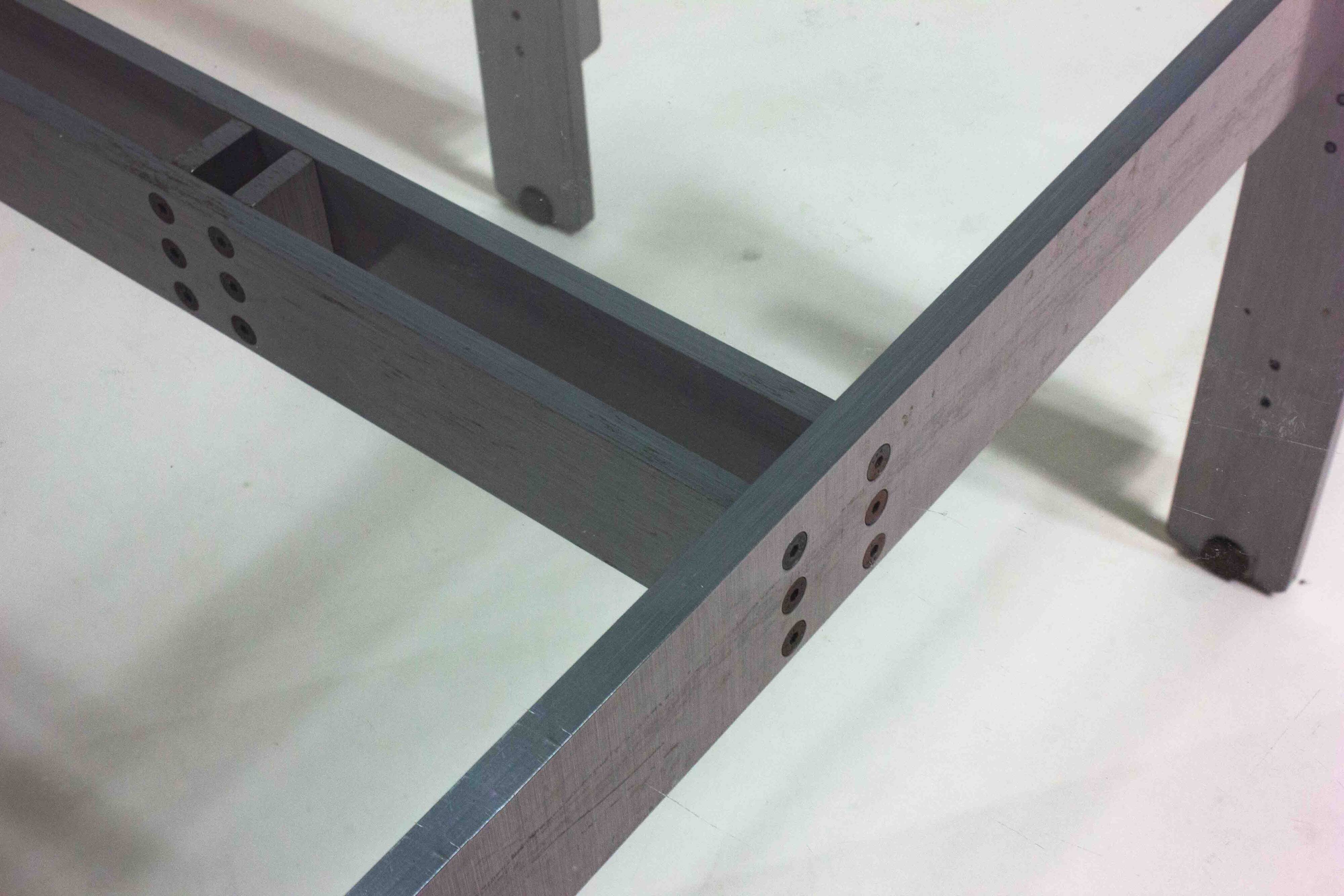 'Florian' coffee table in steel by Carlo Scarpa