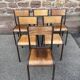 Set of 6 industrial school chairs vintage school communities
