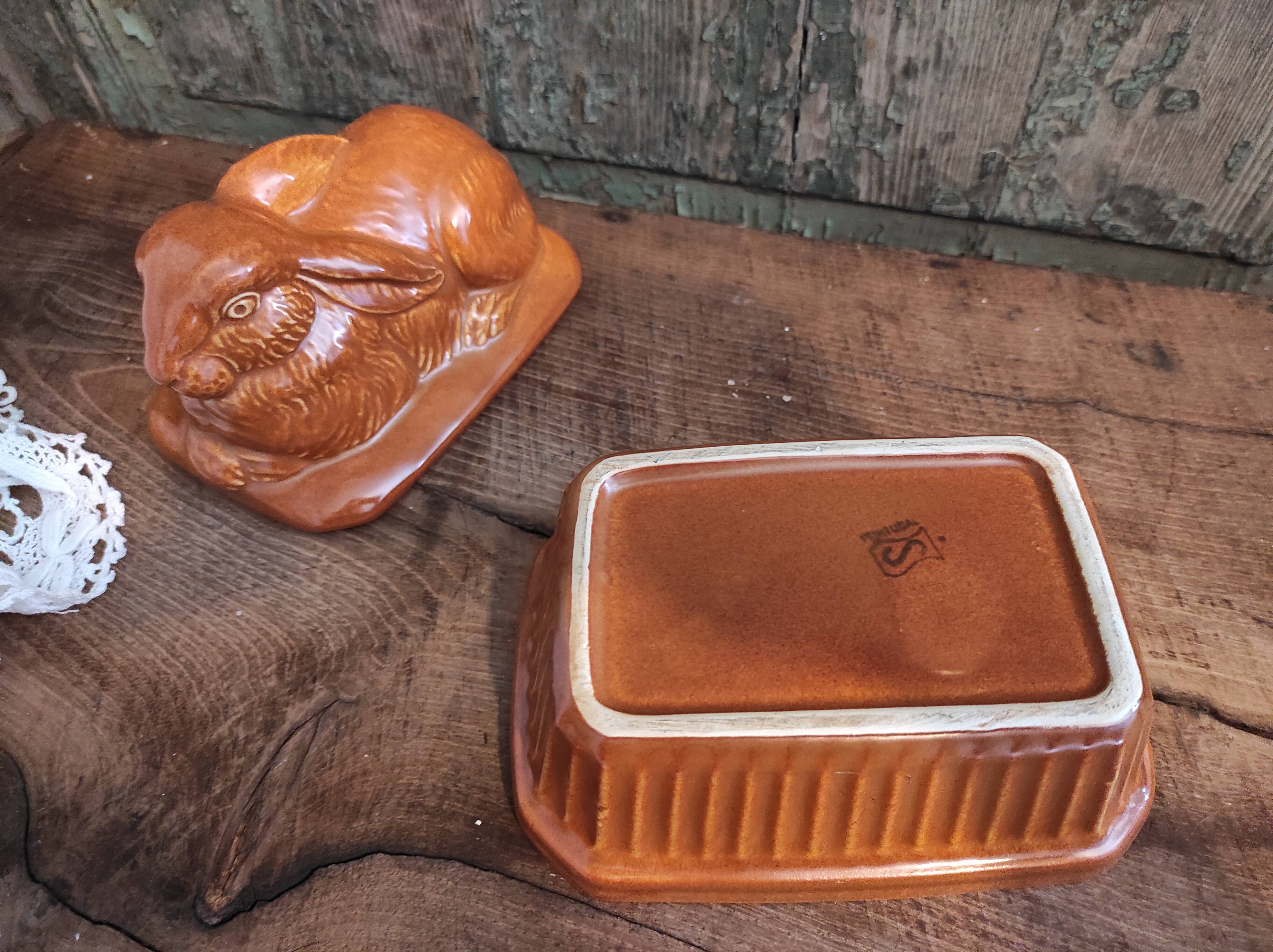 Vintage tureen for pâté rabbit shaped