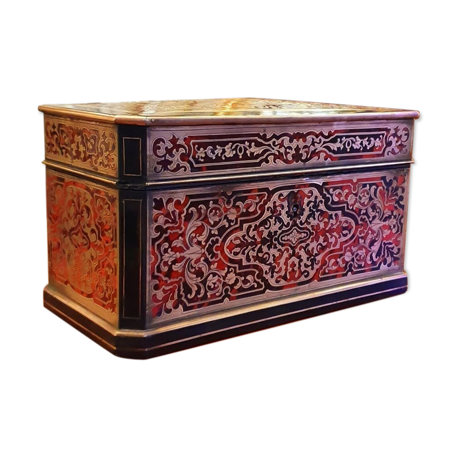 Jewelry box - stamped Alphonse Giroux Paris - marquetry Boulle - 19th century