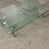 Glass and chrome coffee table