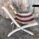 Chaise pliante enfant bebe bois et assise tissu vintage