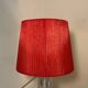 Vintage crystal lamp base with red pleated organza ribbon shade 1940