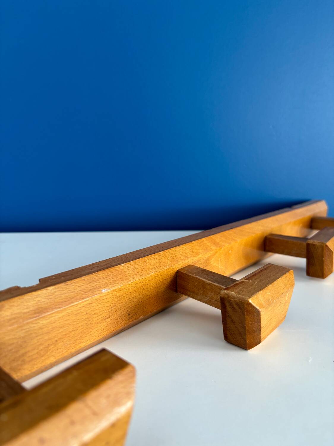 Wooden coat rack, boarding school style