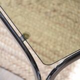 70s chrome and smoked glass side table