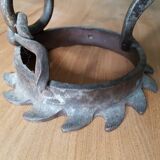 Brutalist style wrought iron lamp base