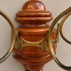 Antique wall coat rack in turned wood and gilded metal, circa 1900-1930.