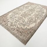 7x10 Vintage Faded Beige & Grey Anatolian Flatweave Vintage Area Rug