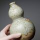 Small double sake gourd Japanese ceramic from Iga vintage/old collection