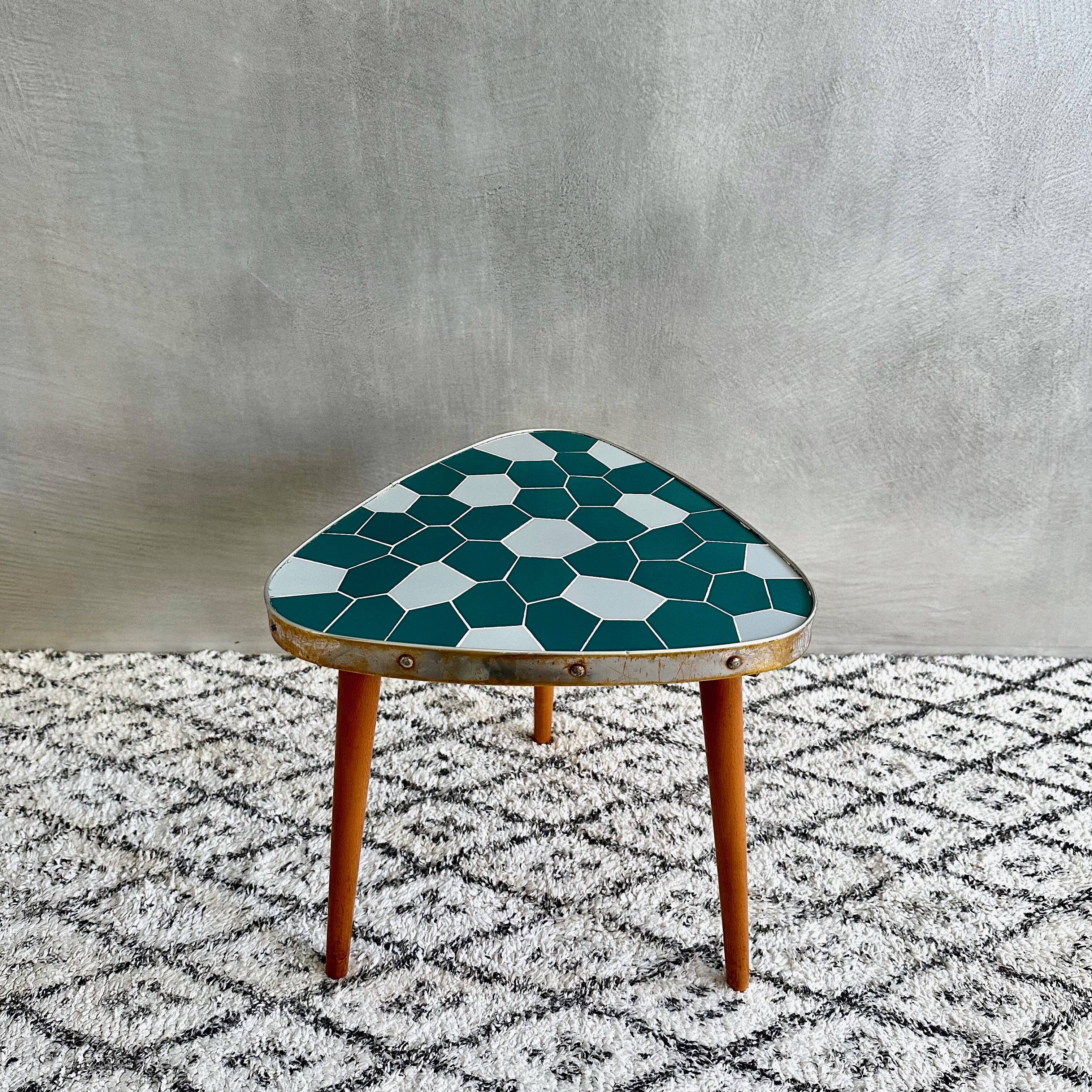 Vintage flower table, side table, mosaic table, bedside table, flower stool, tiled table