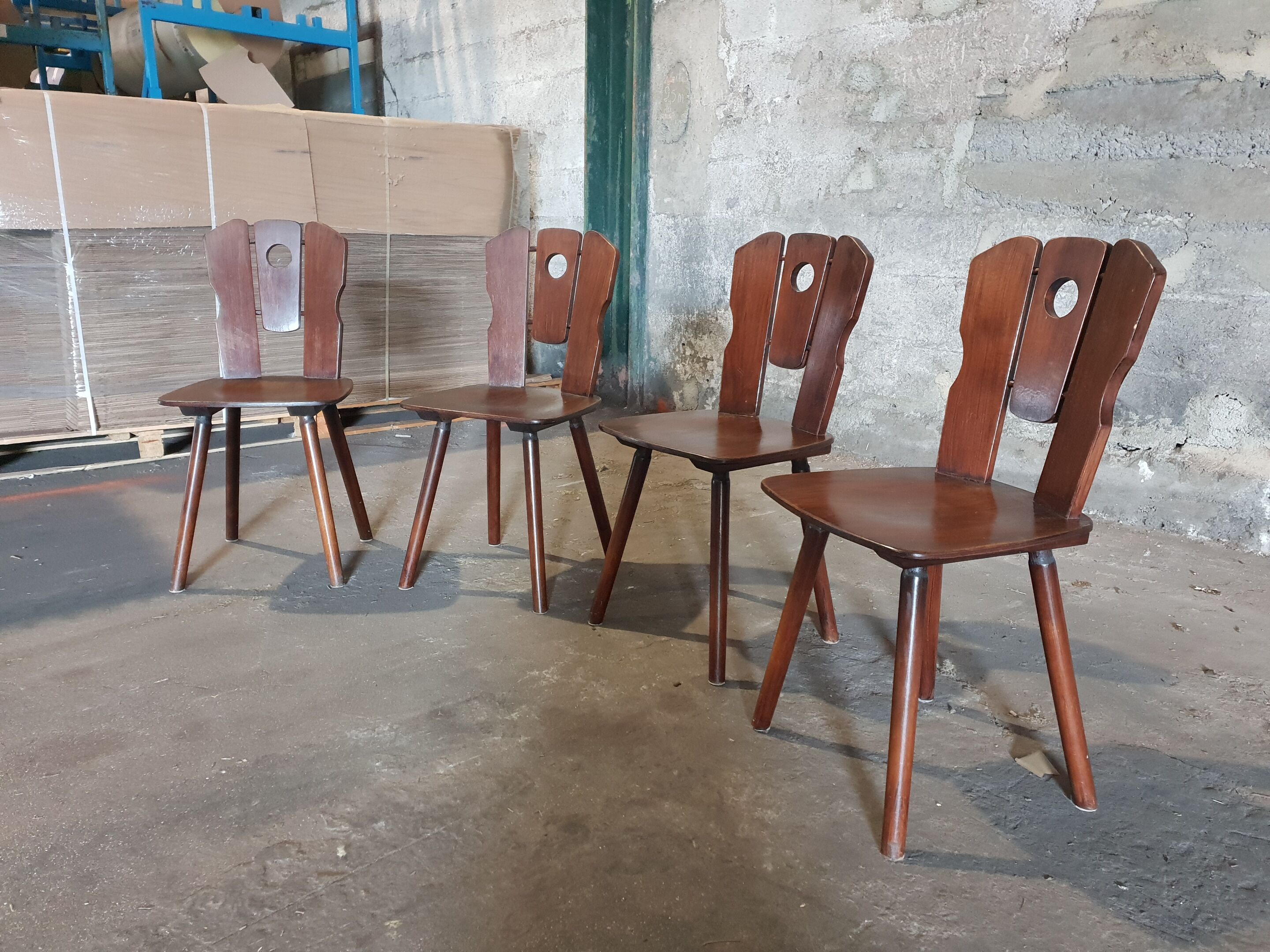 Series of 4 chalet chairs 1970