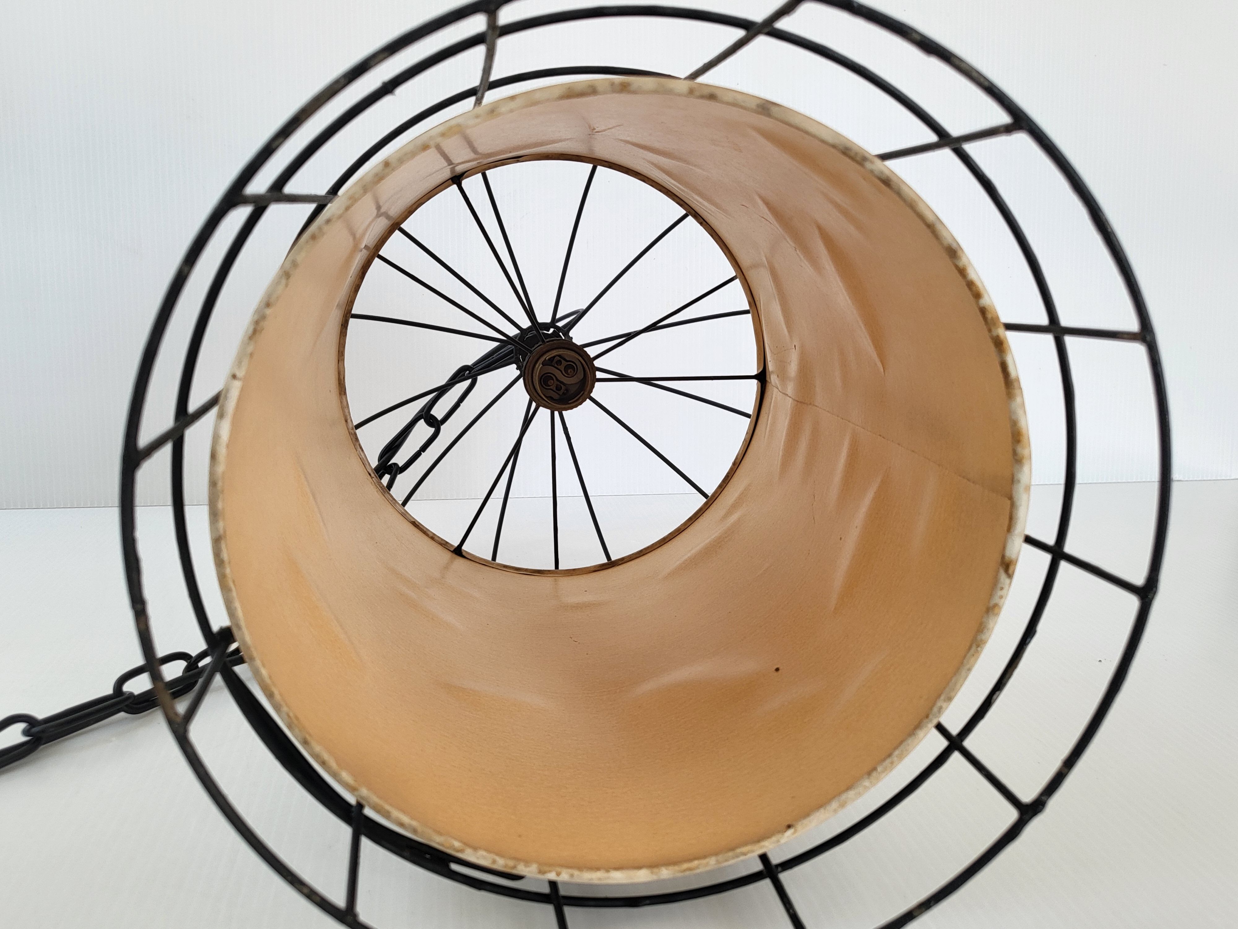 Vintage bird cage suspension